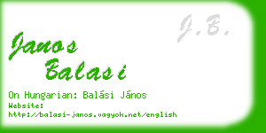 janos balasi business card