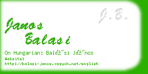 janos balasi business card